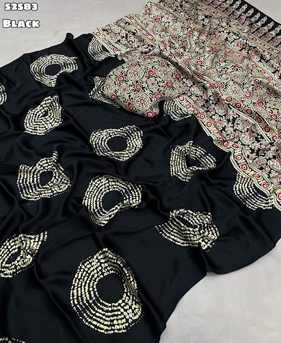 Vasthrlay Ajrakh Saree Crepe