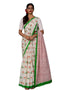 Vasthrlay Off White Floral Border Striped