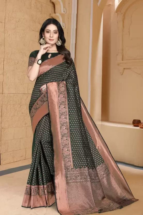 Vasthrlay Banarasi Unstitched Saree