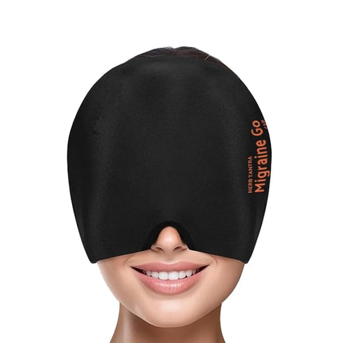 Herb Tantra Migraine Go Relief Cap Soothing Headache Hat Ice Pack Mask