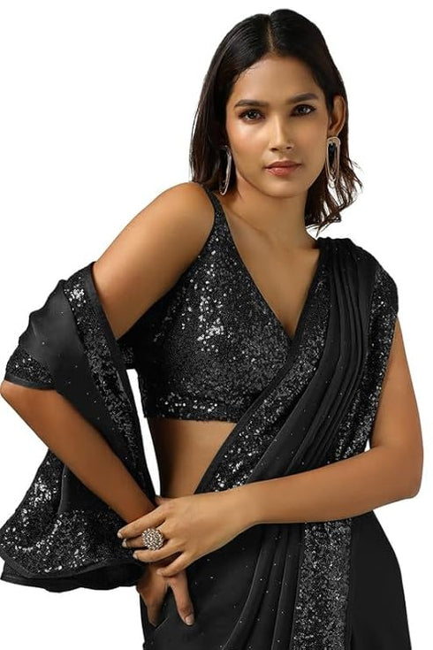 Vasthrlay Black Stones Sequins
