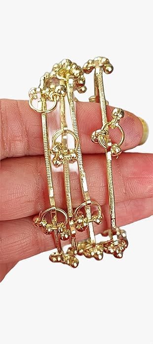 JPS Viral Kashmiri Ghungroo Gold-Plated Glass Bangles Set