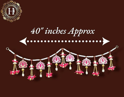 HEGIENES DECOR'S Traditional Pink Lotus Toran