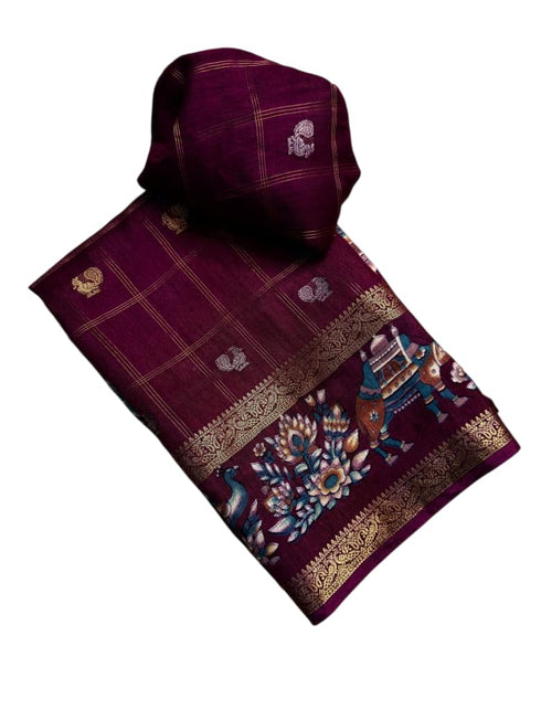 Vasthrlay Kalamkari Tussar Saree