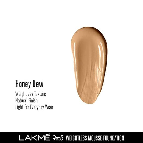 Lakme 9To5 Weightless Mousse Foundation | Honey Dew