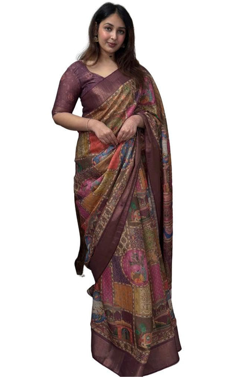 Vasthrlay Cotton Unstitched Lavender Ethnic Wear