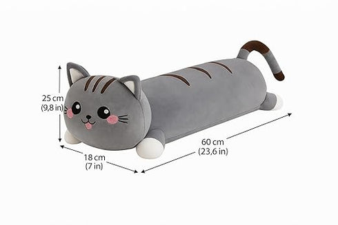 Cute Long Cat Plush Pillow for Kids 60 cm