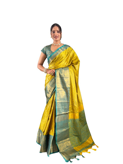 Vasthrlay Kanjivaram Blouse Traditional Pistablue