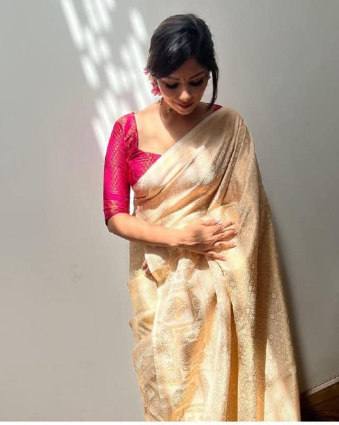 Vasthrlay Purple Banarasi Saree