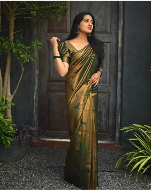 Vasthrlay Purple Banarasi Saree