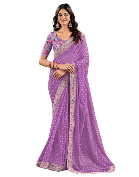 Vasthrlay Georgette Embroidery Unstitched Green Saree