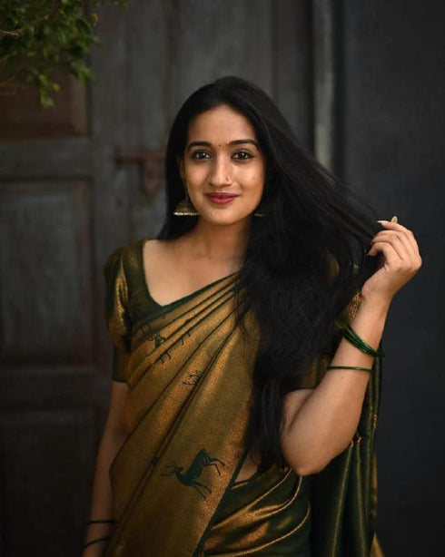 Vasthrlay Purple Banarasi Saree