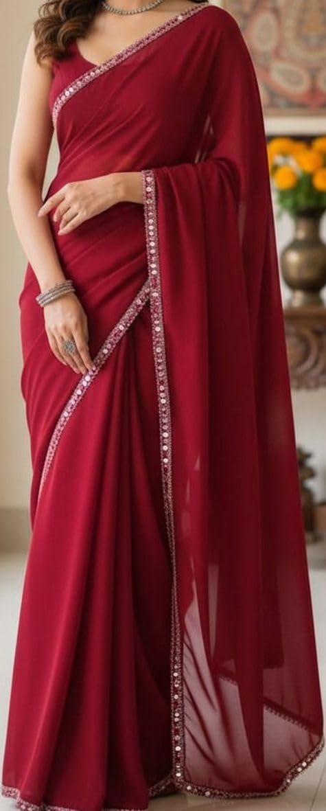 Vasthrlay Georgette Unstitched Ethnic Wear