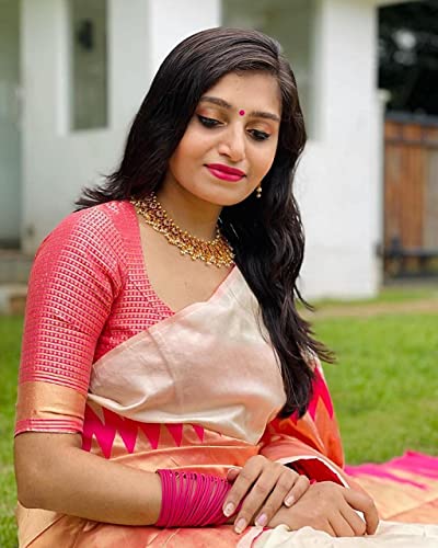 Vasthrlay Banarasi And Kanjivaram Soft Pink Saree Silk Black Traditional Saree With Rich Pallu & Weaving Border With Unstitched Jacquard Woven Blouse Piece Pink Saree