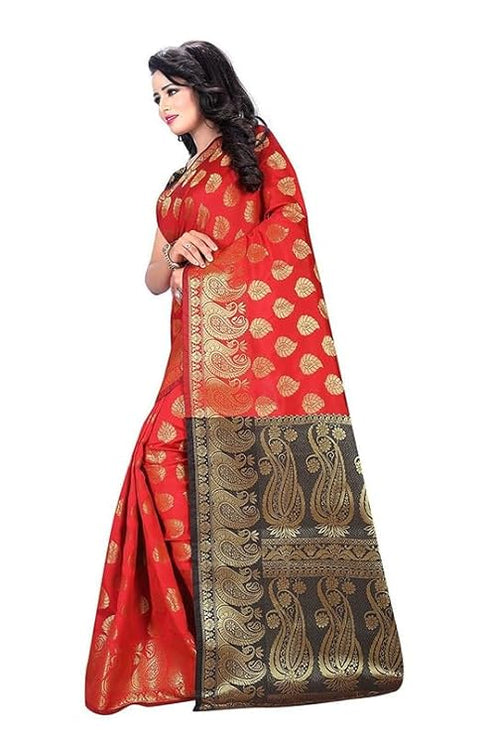 Vasthrlay Banarasi Red Black Ethnic Wear