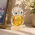 Vastu Art Fengshui Crystal Diamond Cut Owl Figurine for Wisdom & Good Luck | Faceted Glass Owl