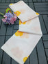 Vasthrlay White Yellow Floral Lightweight