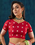 Vasthrlay Banarasi Jacquard Unstitched White Saree