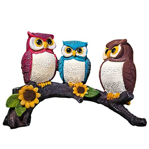 Beautiful Resin Owl Family Decorative Statue for Home Decor