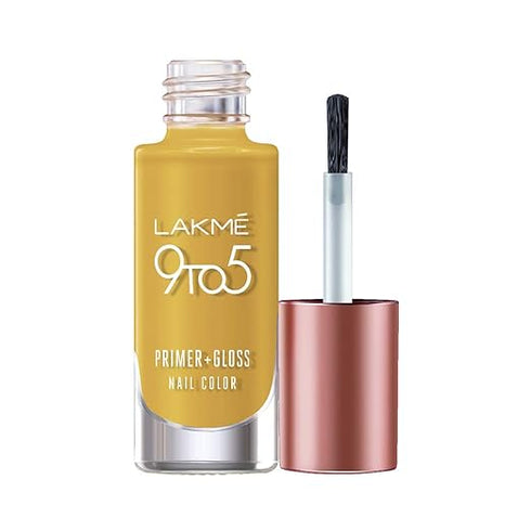 Lakme 9 to 5 Primer + Gloss Nail Colour Mustard Master