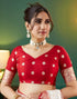 Vasthrlay Banarasi Jacquard Unstitched White Saree