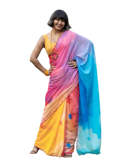 Vasthrlay Multicolour Abstract Contrast Lightweight