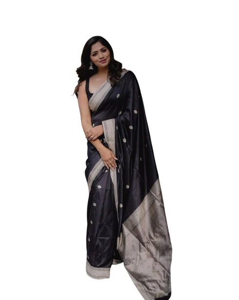 Vasthrlay Black Kanjivaram Saree