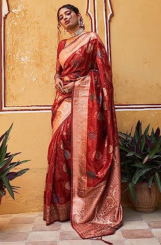 Vasthrlay Banarasi Floral Unstitched Saree