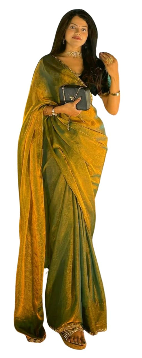 VasthrlayBoarder Unstitched Chhaavar Mustard Free Ethnic Wear