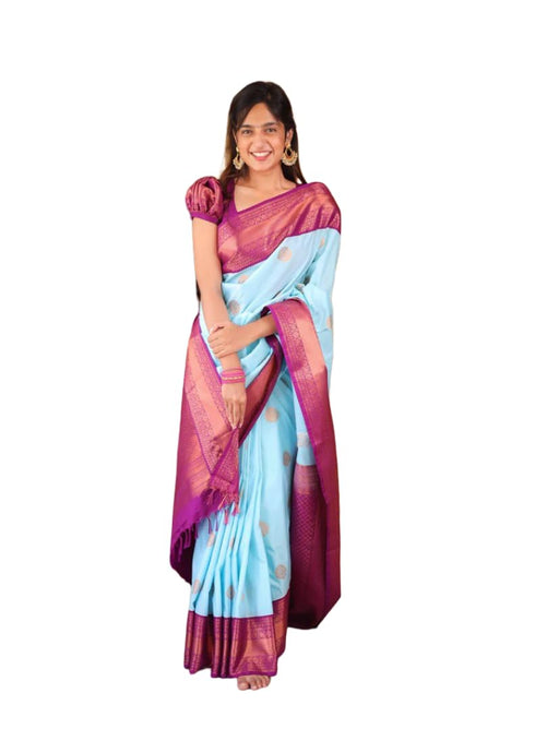 Vasthrlay Kanjivaram Magenta Traditional Festive