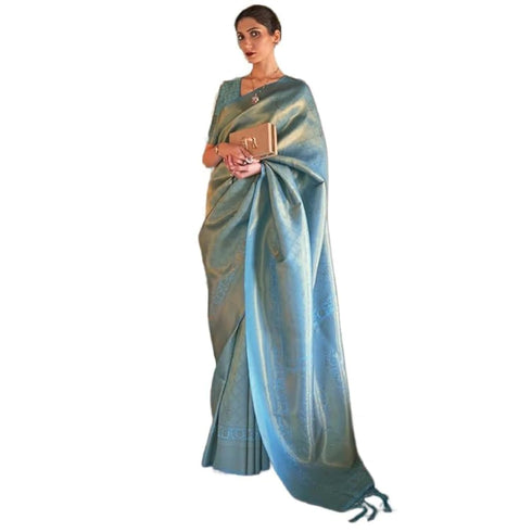 Vasthrlay Kanjivaram Banarasi Festival Unstitched Saree