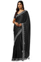 Vasthrlay Black Satin Saree