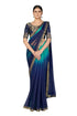 Vasthrlay Two Tone Georgette Turquoise Embroidered
