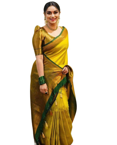 Vasthrlay Banarasi Kanjivaram Az Ys Og Yukti Yellow Ethnic Wear