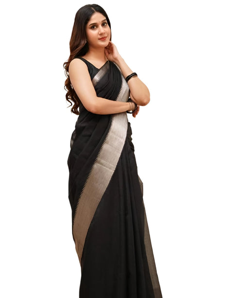 Vasthrlay Banarasi Unstitched Saree