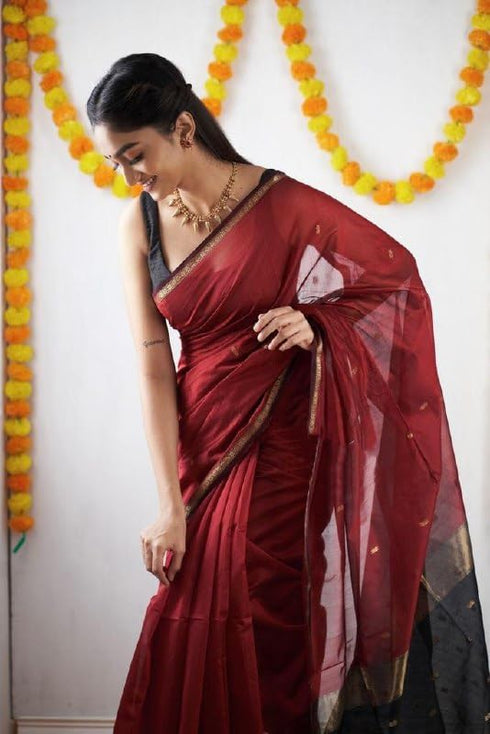 Vasthrlay Kanjivaram Unstitched Saree