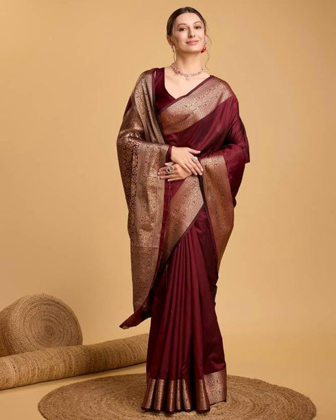 Vasthrlay Banarasi Traditional Unstitched Saree