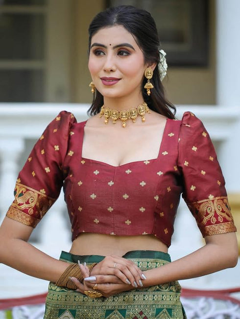 Vasthrlay Banarasi Traditional Unstitched Saree