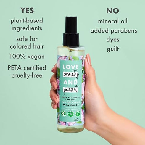 Love Beauty And Planet Onion Black Seed Oil and Patchouli Hair Oil