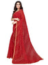 Vasthrlay Bandhani Printed Chiffon Red Saree