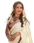 Vasthrlay Womens Kanjivaram Unstitched Yellow Saree