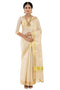 Vasthrlay Kerala Tissue Plain Cream Saree With Running Blouse Onamand Vishu Kani Special Traditional Kasavu White Colour