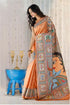 Vasthrlay White Printed Unstitched Saree