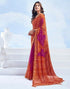 Vasthrlay Bandhani Printed Chiffon Orange Saree