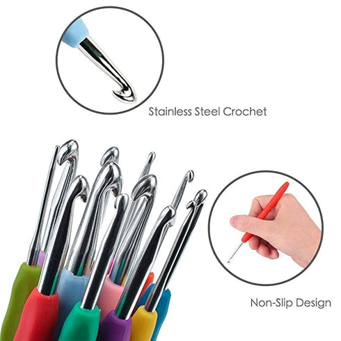 Plastic Knitting Crochet Hook Crochet Needle Set, 53 Pcs Sewing Knitting Needle Kit