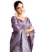 Vasthrlay Womens Kanjivaram Unstitched Dusty Pink Saree