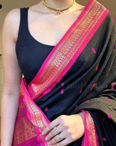 Vasthrlay Black Kanjivaram Traditional Saree