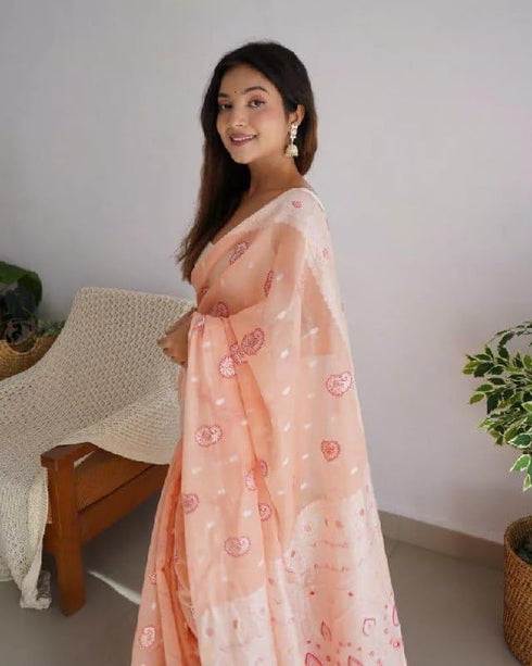 Vasthrlay White Kanjivaram Saree