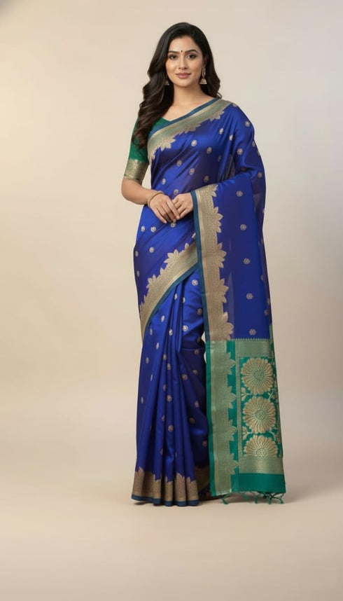 Vasthrlay Banarasi Traditional Sari Az Ys Somya Yellow Saree