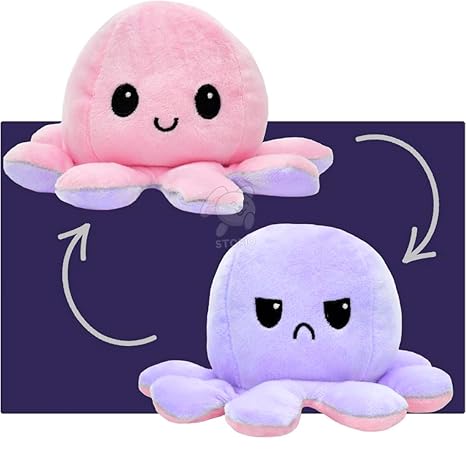 Storio Toy Octopus Plushie Reversible Soft Toys for Kids